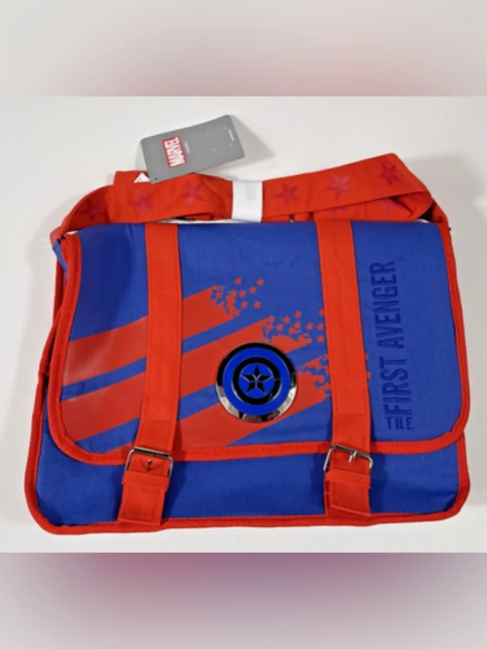 NWT Marvel Blue and Red Captain America Messenger Bag